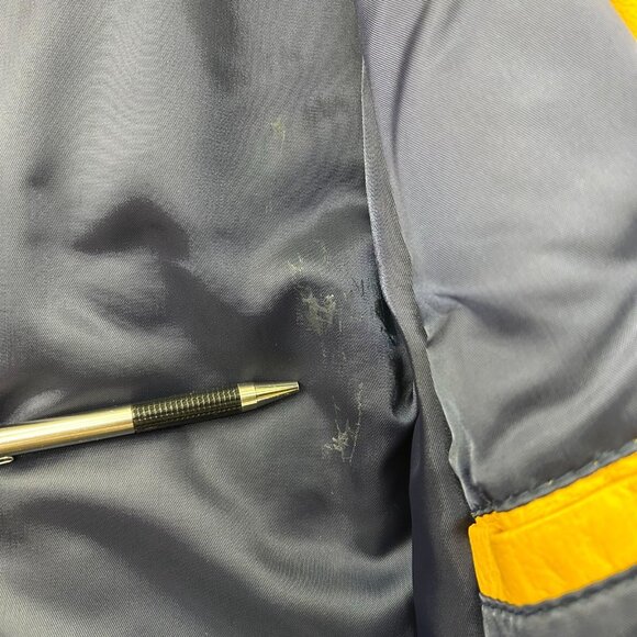 Vintage Notre Dame Leather Jacket Mens Large Bomber Fighting Irish Letterman - Picture 9 of 13